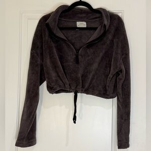 Urban Outfitters Brown Fleece Half-Zip